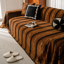 Boho Couch Throw Blanket with Textured Stripes, Sofa Cover for Living Room Decor