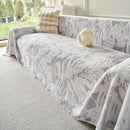 Plush Faux Fur Warm Sofa Cover with Waves Jacquard Textured Throw Blankets for Couch
