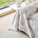 Plush Faux Fur Warm Sofa Cover with Waves Jacquard Textured Throw Blankets for Couch