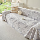 Plush Faux Fur Warm Sofa Cover with Waves Jacquard Textured Throw Blankets for Couch