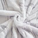 Plush Faux Fur Warm Sofa Cover with Waves Jacquard Textured Throw Blankets for Couch