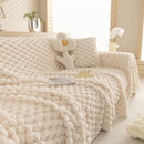 Thick Plush Faux Fur Couch Cover Blanket Warm Fuzzy Blanket Couch Protector for Winter