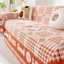 Chenille Houndstooth Sofa Throw Cover, Scratch Proof Cozy Throw Blankets for Couch