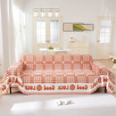 Chenille Houndstooth Sofa Throw Cover, Scratch Proof Cozy Throw Blankets for Couch
