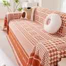 Chenille Houndstooth Couch Cover, Chaise Lounge Blanket Cover, Sectional Couch Scratch Protector