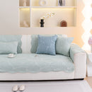 Sofa Cover for Leather & Fabric Couches, 3D Leaf Embossed Quilted Furniture Covers