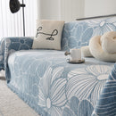 Chenille Jacquard Sofa Throw Cover with Tassels, All-Season Furniture Protector for Home and Office