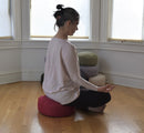 Zafu Meditation Cushion yoga pillow - Cotton & Organic Buckwheat Hull filling, Made in USA