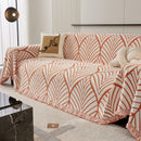 Maple Leaves Reversible Chenille Blanket Covers for Couch, Furniture Decoration Cover Sofa Slipcovers