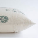 Devi Floral Block Printed Pillow Cover | Teal Green/Blue