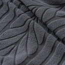 Plush Fleece Sofa Slipcover with 3D Wheat Pattern, Cozy High-Stretch Couch Cover