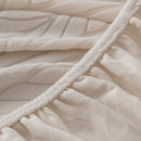 Plush Fleece Sofa Slipcover with 3D Wheat Pattern, Cozy High-Stretch Couch Cover