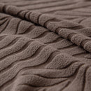 Plush Fleece Sofa Slipcover with 3D Wheat Pattern, Cozy High-Stretch Couch Cover