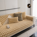 Winter Thickened Sherpa Fleece Houndstooth Sofa Cushion, Non-slip Sofa Cover with Plush