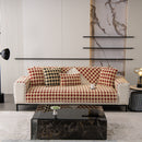Winter Thickened Sherpa Fleece Houndstooth Sofa Cushion, Non-slip Sofa Cover with Plush