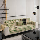 Winter Thickened Sherpa Fleece Houndstooth Sofa Cushion, Non-slip Sofa Cover with Plush
