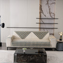 Winter Thickened Sherpa Fleece Houndstooth Sofa Cushion, Non-slip Sofa Cover with Plush