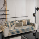 Winter Thickened Sherpa Fleece Houndstooth Sofa Cushion, Non-slip Sofa Cover with Plush