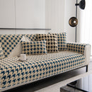 Winter Thickened Sherpa Fleece Houndstooth Sofa Cushion, Non-slip Sofa Cover with Plush