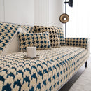 Winter Thickened Sherpa Fleece Houndstooth Sofa Cushion, Non-slip Sofa Cover with Plush