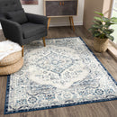 KMRSH-4604 Blue Medallion 5x7  Area Rug - Clearance