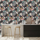 Multicolored Stones on Wallpaper