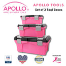 3 Piece Tool Box - Pink - DT5005P