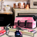 201 Piece Household Tool Kit in a Soft-Sided Tool Bag Pink - DT0020P