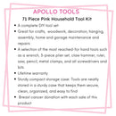 71 Piece Household Tool Kit Pink - DT0204P