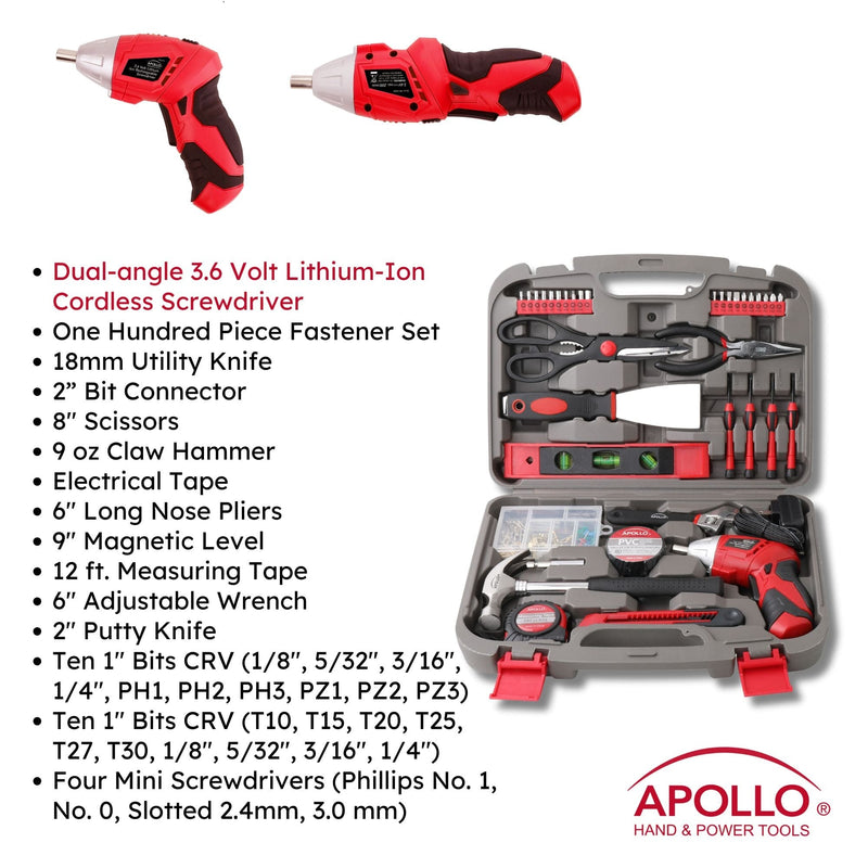Apollo Tools 53 Piece Household Tool Kit with Tool Box, DT9773