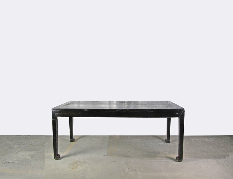 35" Tall Antique Black Lacquer Table