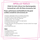 3.6 Volt Lithium-Ion Rechargeable Screwdriver with 45 Piece Accessory Set - Pink DT4944P