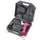 3.6 Volt Lithium-Ion Rechargeable Screwdriver with 45 Piece Accessory Set - Pink DT4944P