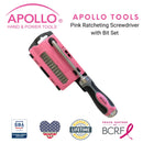 13-in-1 Ratcheting Screwdriver with Bit Set – Pink -- DT5021P