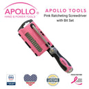 13-in-1 Ratcheting Screwdriver with Bit Set – Pink -- DT5021P