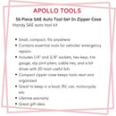 56 Piece SAE Auto Tool Set In Zipper Case - DT9774