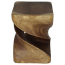Haussmann Double Twist Wood End Table 15x15x20 in Height Walnut Oil