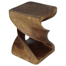 Haussmann Double Twist Wood End Table 15x15x20 in Height Walnut Oil