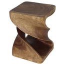 Haussmann Double Twist Wood End Table 15x15x20 in Height Walnut Oil