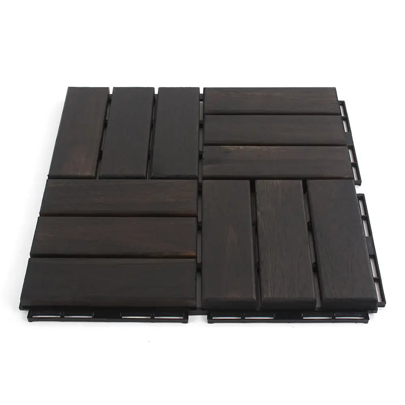 Ebony Checkered Wood Deck Tiles