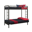 Twin over Full Futon Bunk Bed Sleeper Sofa in Black Metal