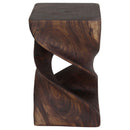 Haussmann Wood Double Twist End Table 12x12x20 in Height Mocha Oil
