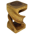 Haussmann Wood Double Twist End Table 12x12x20 in Height Oak Oil