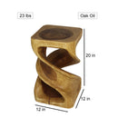 Haussmann Wood Double Twist End Table 12x12x20 in Height Oak Oil
