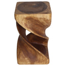 Haussmann Wood Double Twist End Table 12x12x20 in Height Walnut Oil