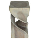 Haussmann Wood Double Twist End Table 12x12x23 in Height Grey Oil
