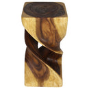 Haussmann Wood Double Twist End Table 12x12x23 in Height Oak Oil