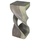 Haussmann Wood Double Twist End Table 12x12x26 in Height Grey Oil