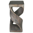 Haussmann Wood Double Twist End Table 12x12x26 in Height Grey Oil