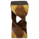 Haussmann Wood Double Twist End Table 12x12x26 in Height Oak Oil